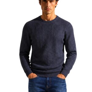 Shop Guess Men’s Black Knitwear NESTOR CN ALLOVER LO at Brands Seekers