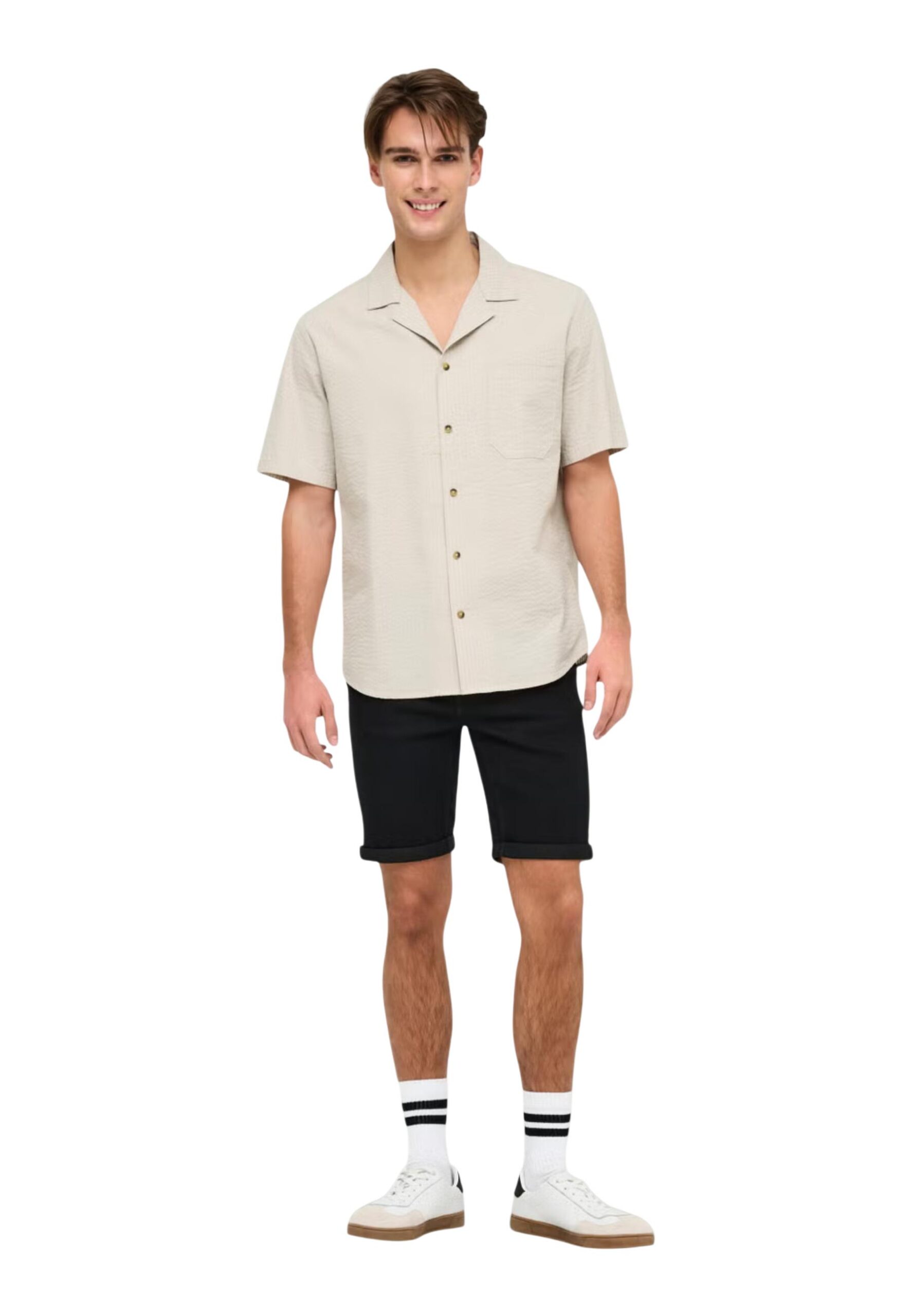 Shop Only & Sons Men’s Beige Shirt ONSEYE RESORT SEERS 0009 SHIRT NOOS at Brands Seekers