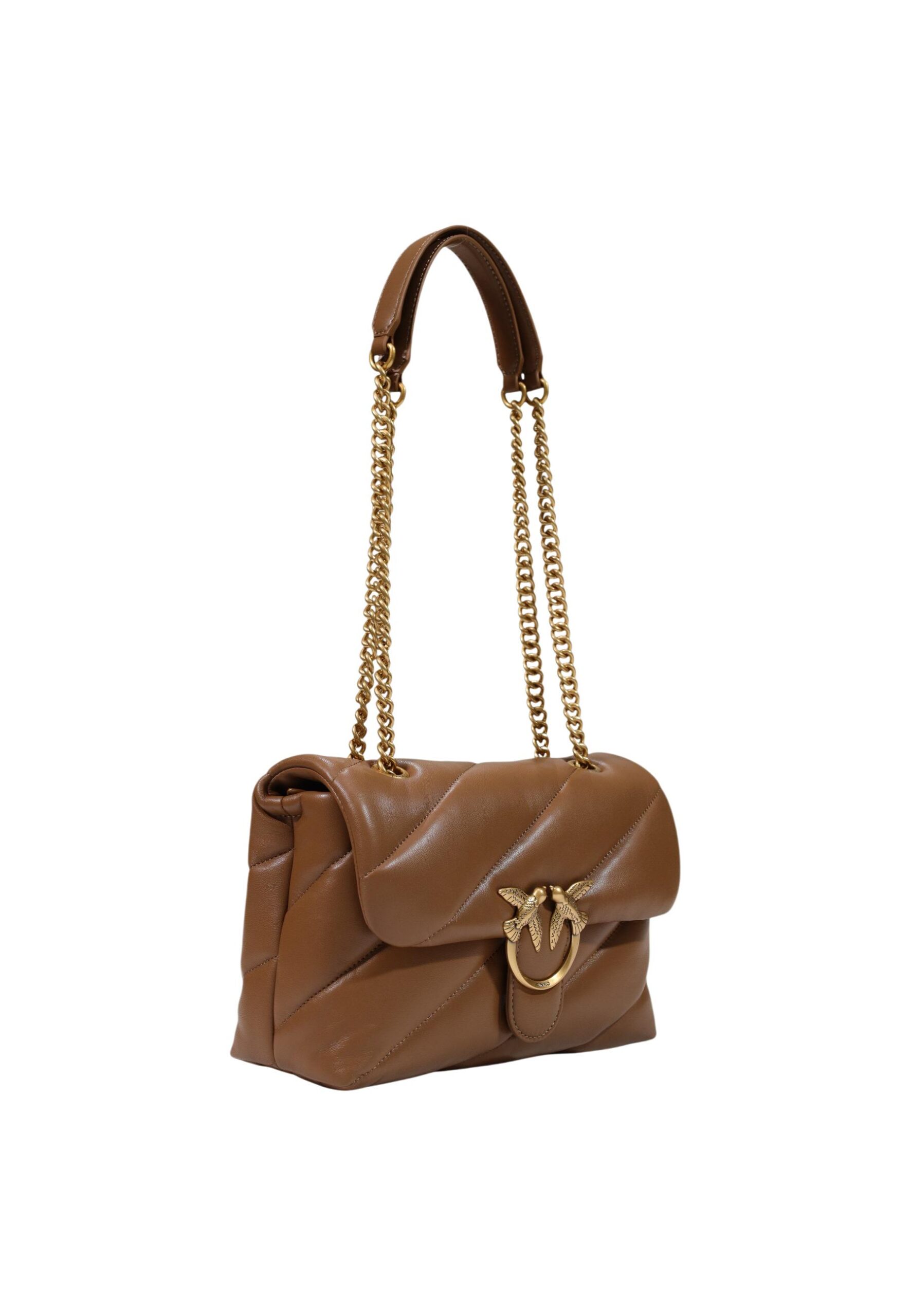 PINKO LOVE PUFF CLASSIC CL SHEEP NAPPA महिलाओं का भूरा बैग