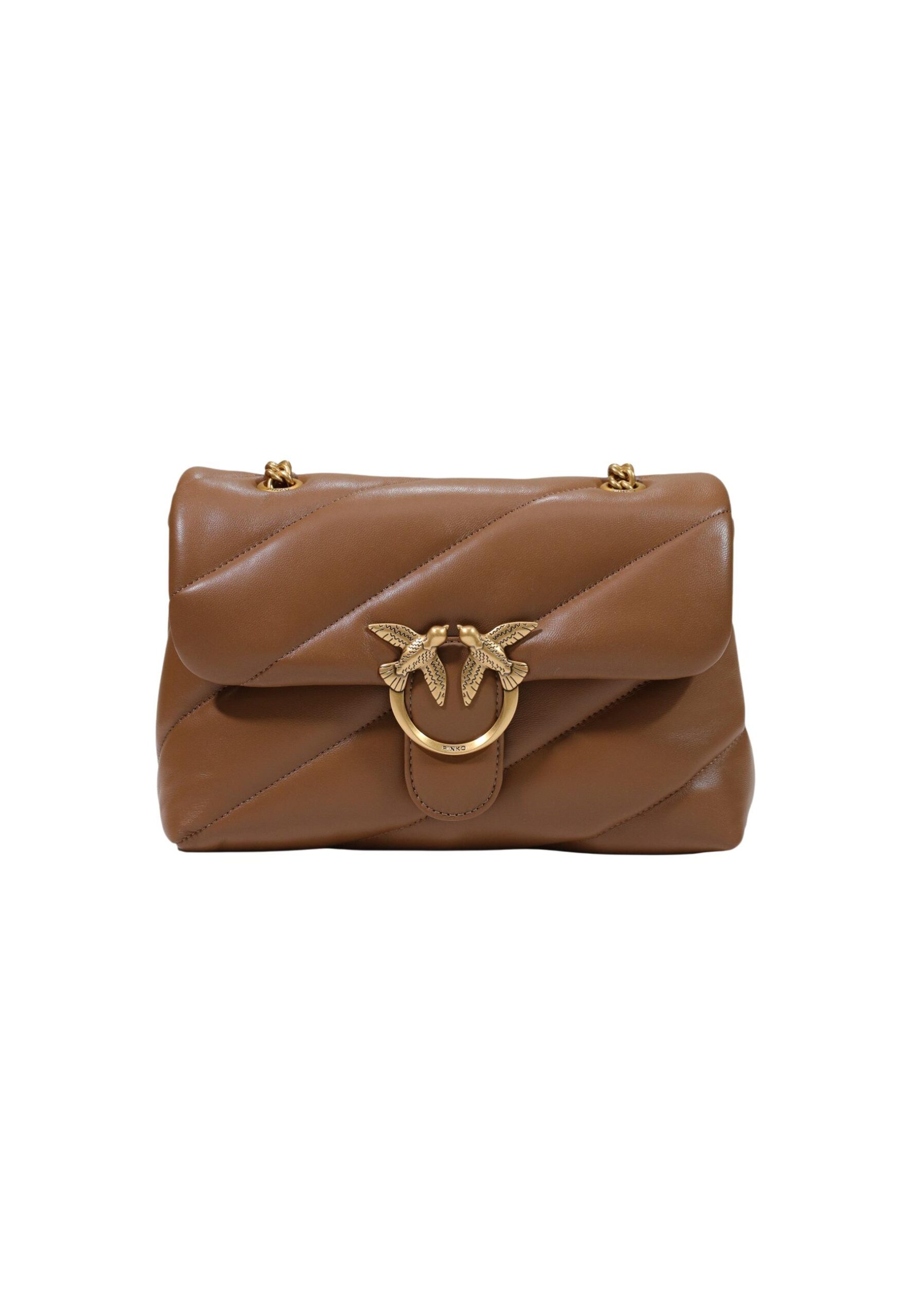 PINKO LOVE PUFF CLASSIC CL SHEEP NAPPA महिलाओं का भूरा बैग