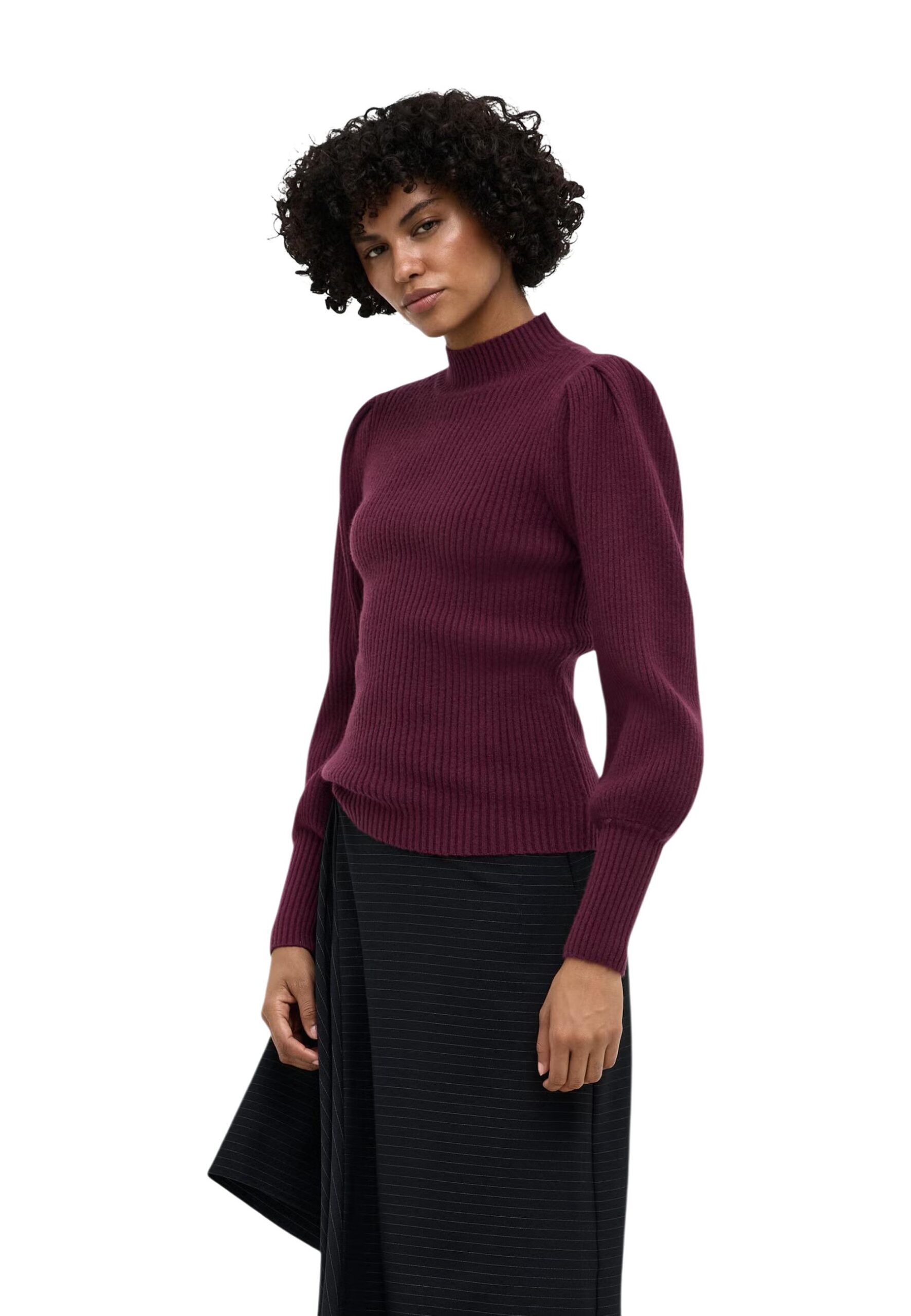 Shop Only Women’s Bordeaux Knitwear ONLKATIA LIFE L/S HIGHNE at Brands Seekers