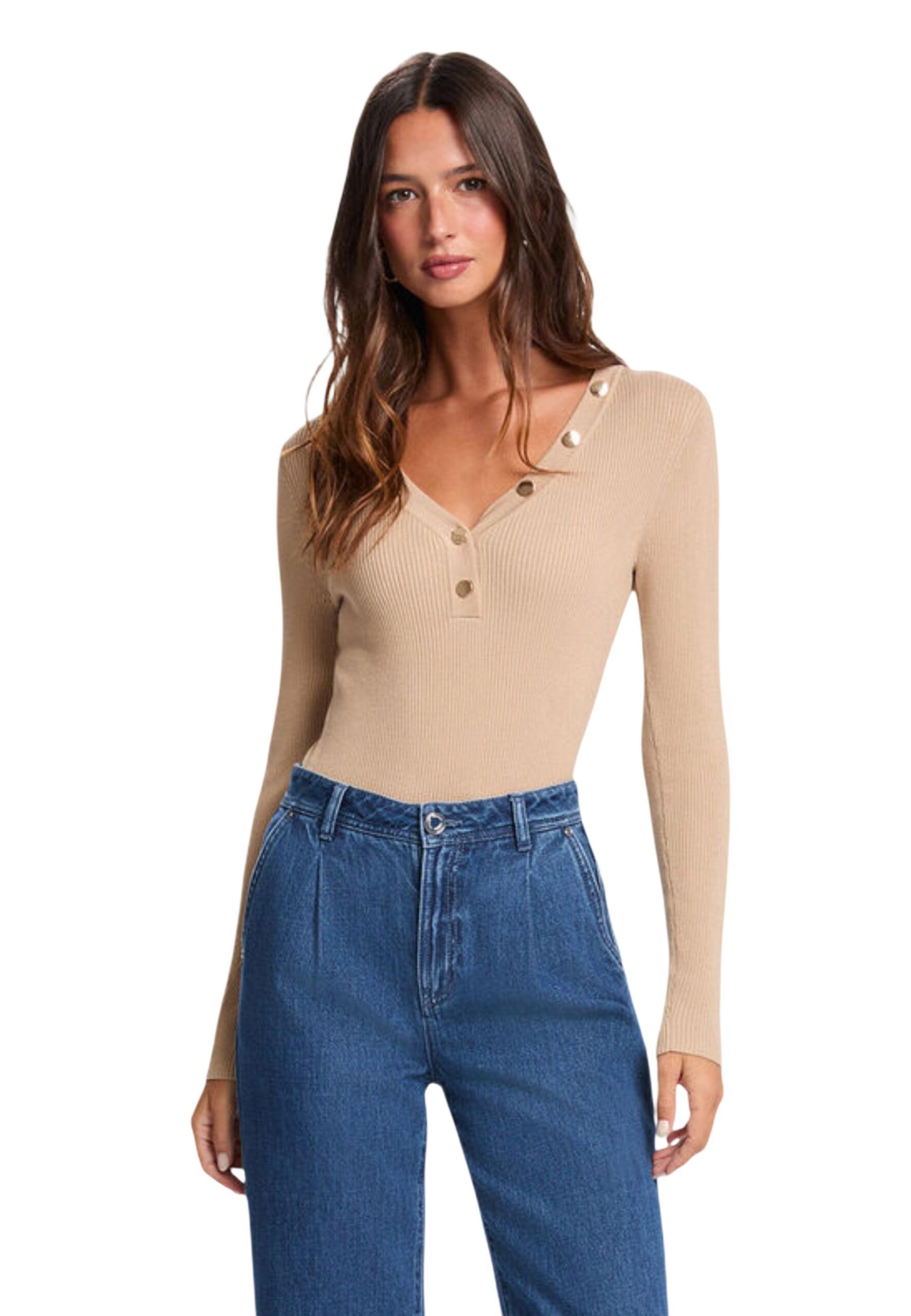 Shop Morgan De Toi Women’s Beige Knitwear 2477652 at Brands Seekers
