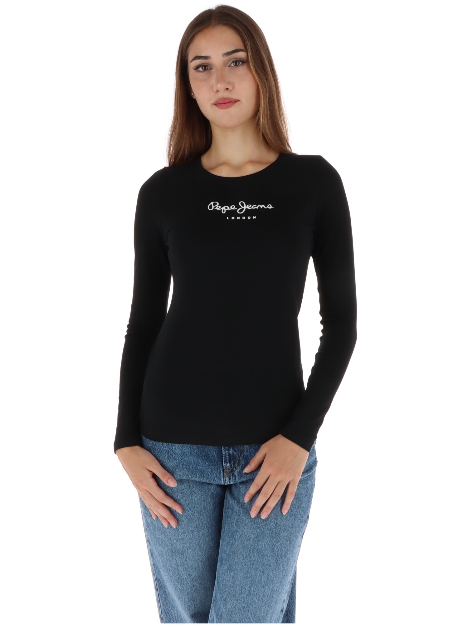 تي شيرت أسود للنساء Pepe Jeans PL505203