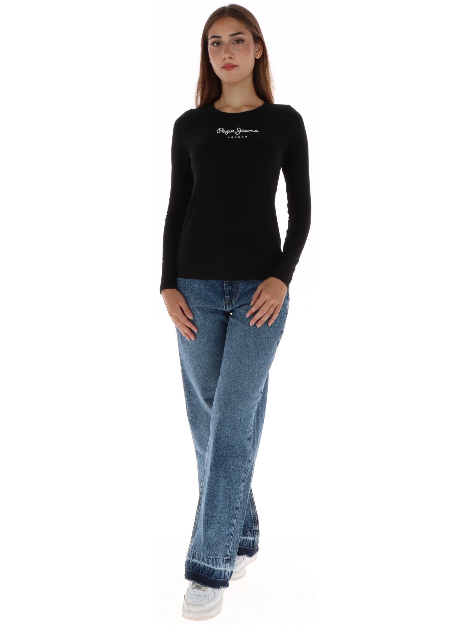 تي شيرت أسود للنساء Pepe Jeans PL505203