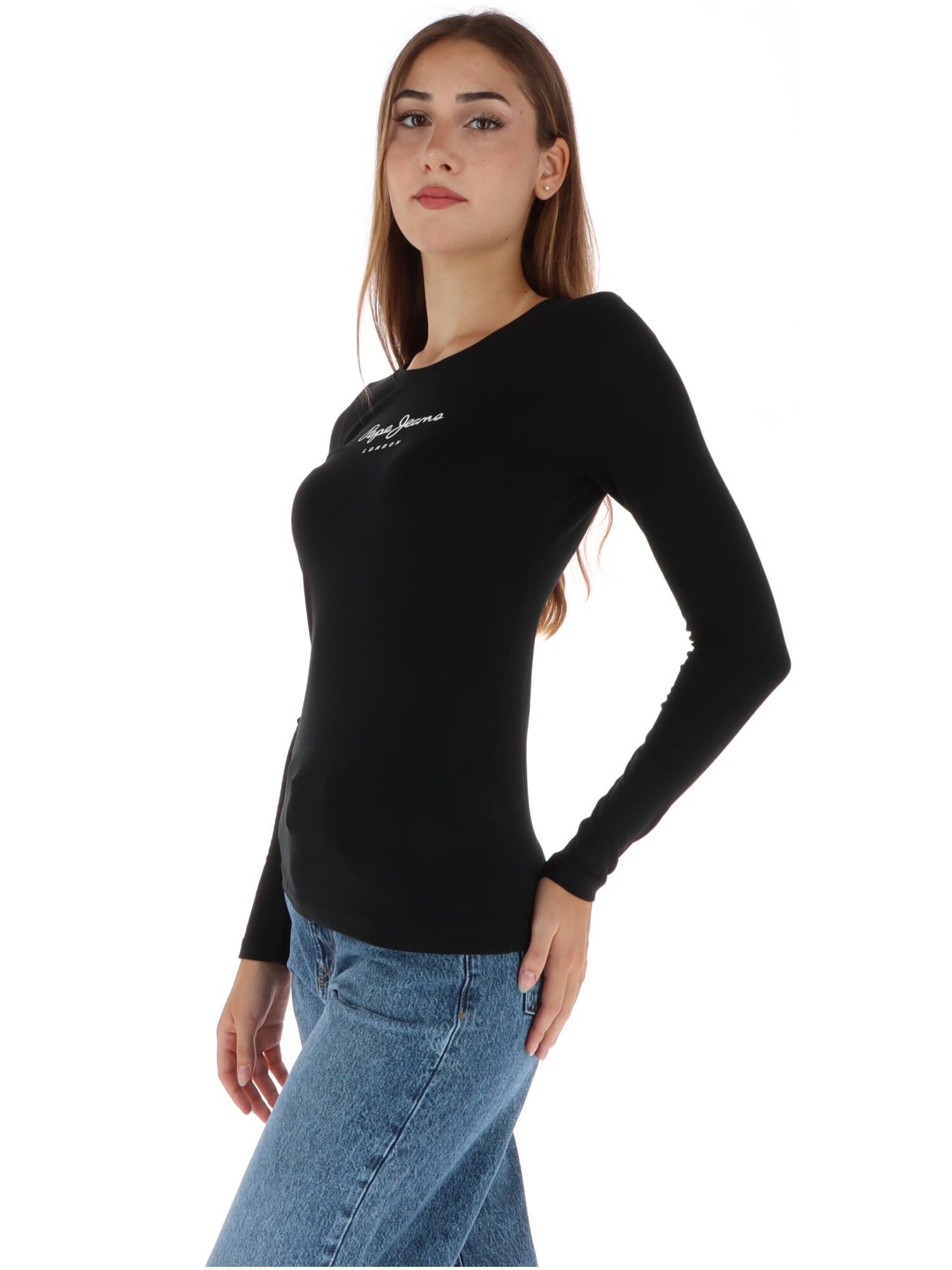 تي شيرت أسود للنساء Pepe Jeans PL505203