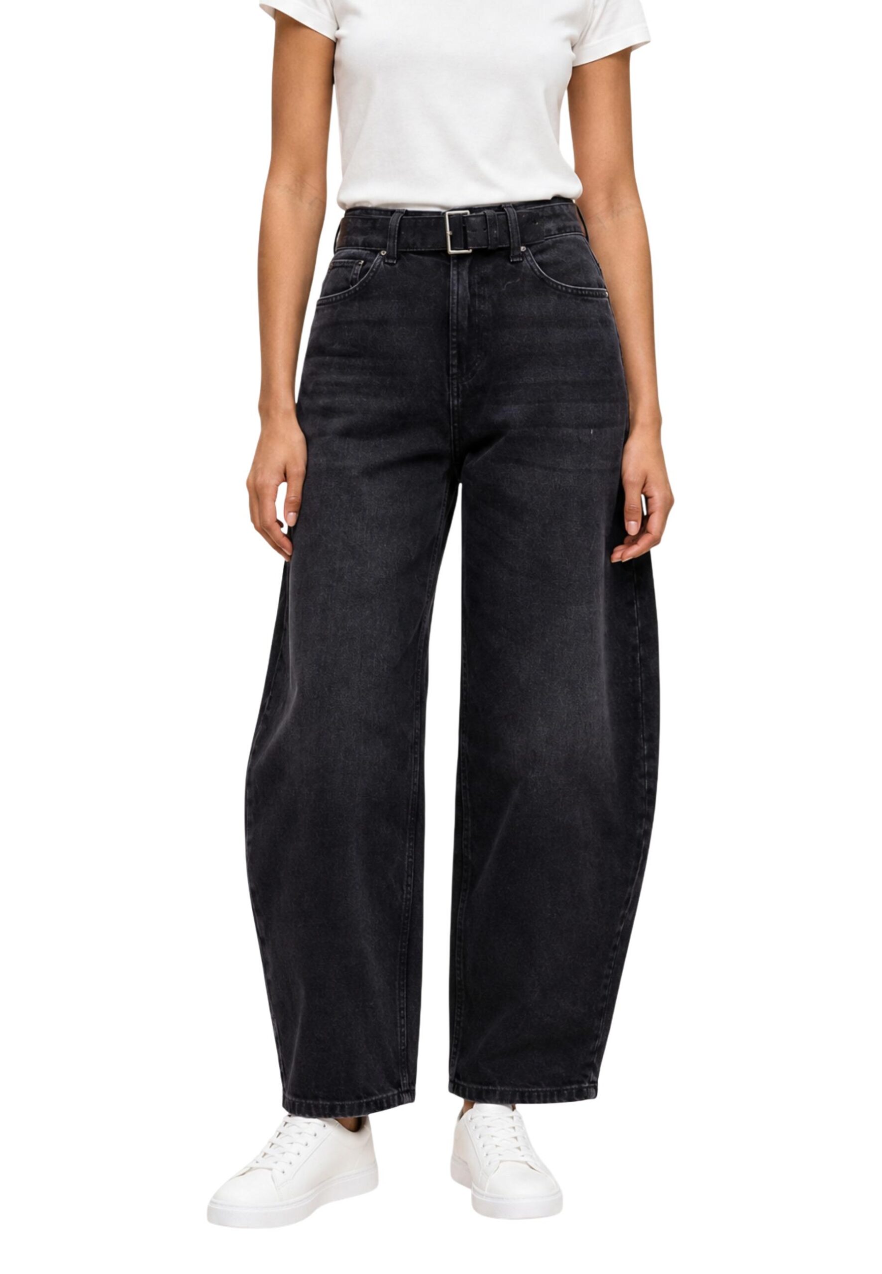 Only ONLFENANDA HW BELT ANK Itim na Jean ng Kababaihan