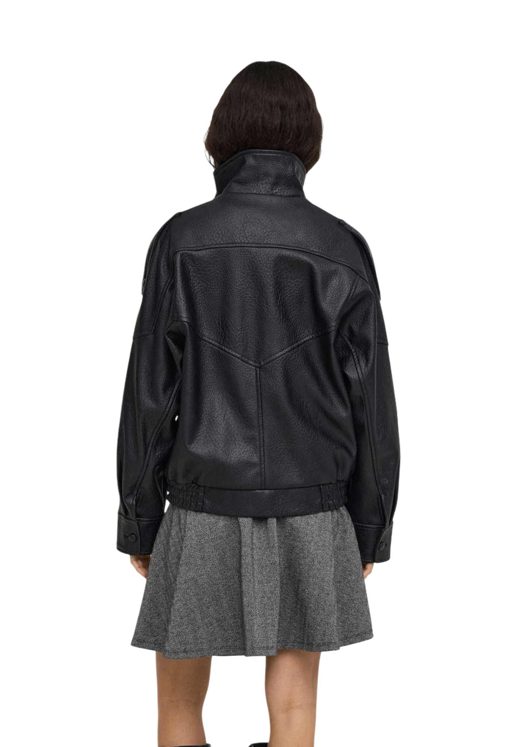 Shop Only Women’s Black Blazer ONLVANI L/S FAUX LEATHER at Brands Seekers