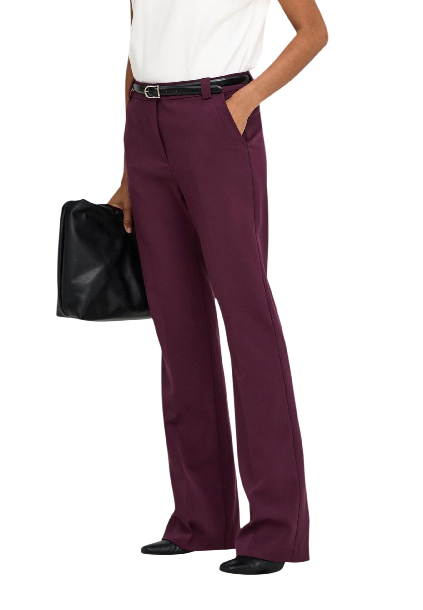 Only ONLASTRID HW FLARED PANT 女士波尔多长裤