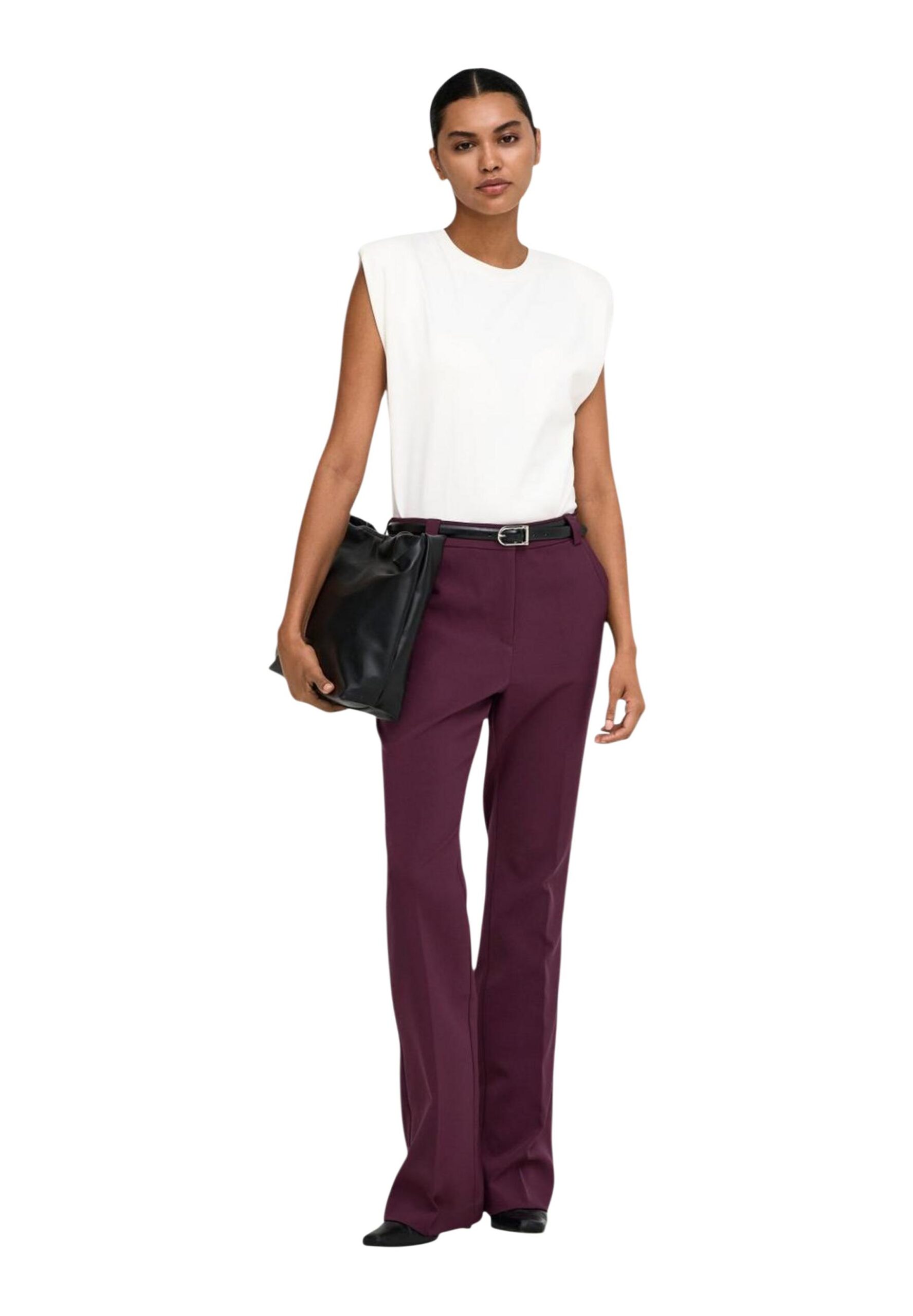 Only ONLASTRID HW FLARED PANT 女士波尔多长裤