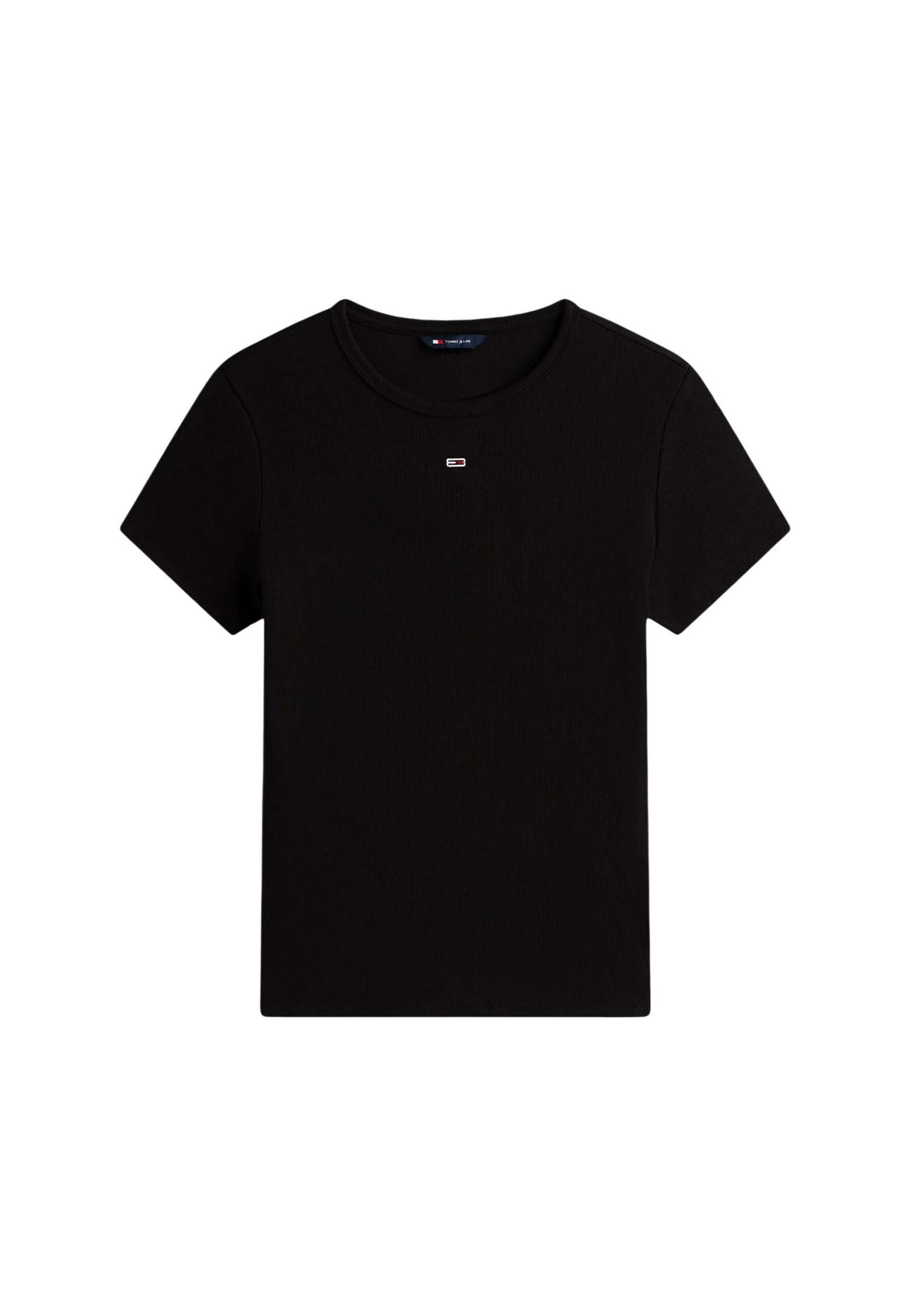 Shop Tommy Hilfiger Jeans Women’s Black T-Shirt TJW SLIM ESSENTIAL RIB at Brands Seekers