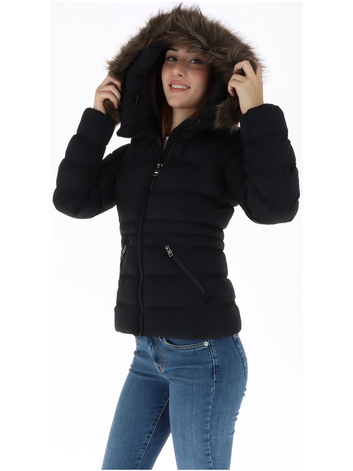 Shop Superdry Women’s Black Jacket W5012184A at Brands Seekers