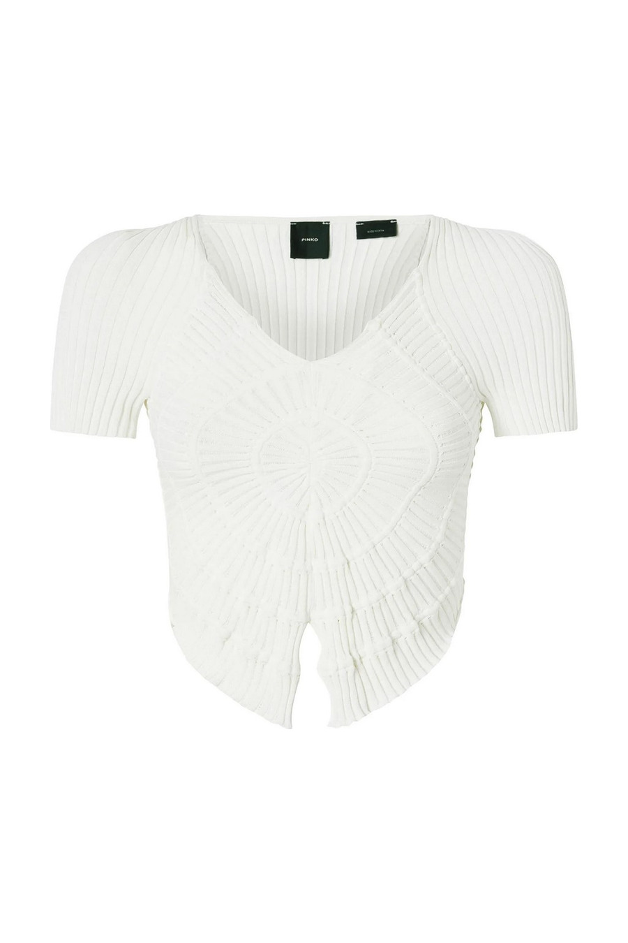 Pinko Damen weißes V-Ausschnitt-Oberteil – Viskose-Nylon-Mischung