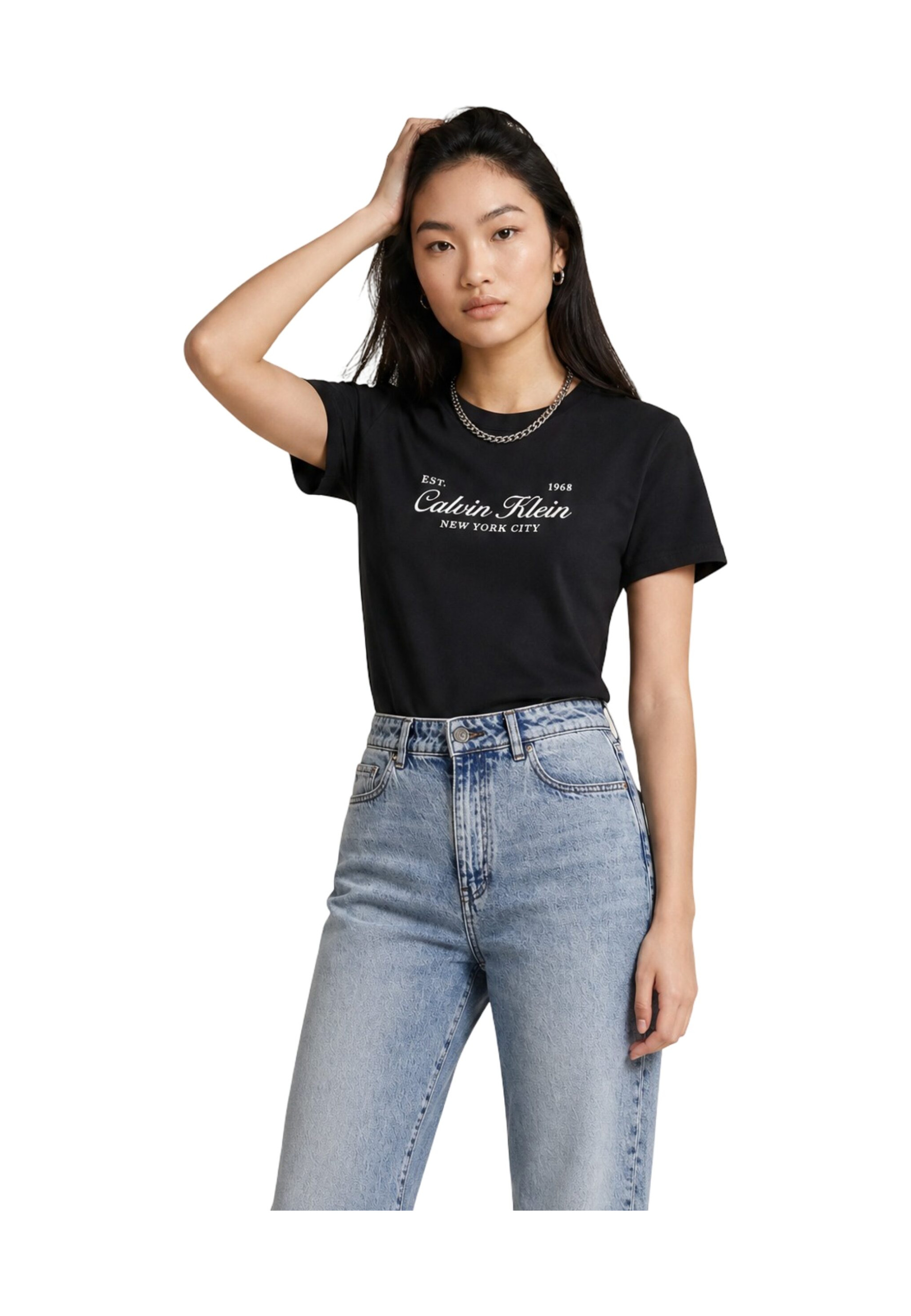 Calvin Klein Dame Svart T-skjorte 519912 | Brands Seekers