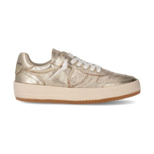 Shop Philippe Model Women’s Gold Sneaker B at Brands Seekers