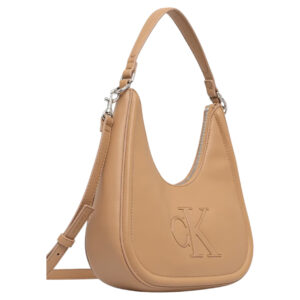 Shop Calvin Klein Women’s Beige Bag BOLD CK SMALL CRESCENT at Brands Seekers