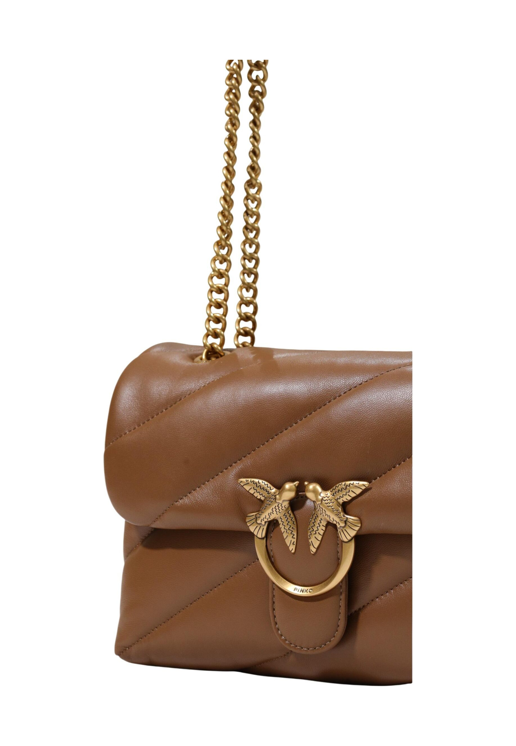 PINKO LOVE PUFF CLASSIC CL SHEEP NAPPA महिलाओं का भूरा बैग